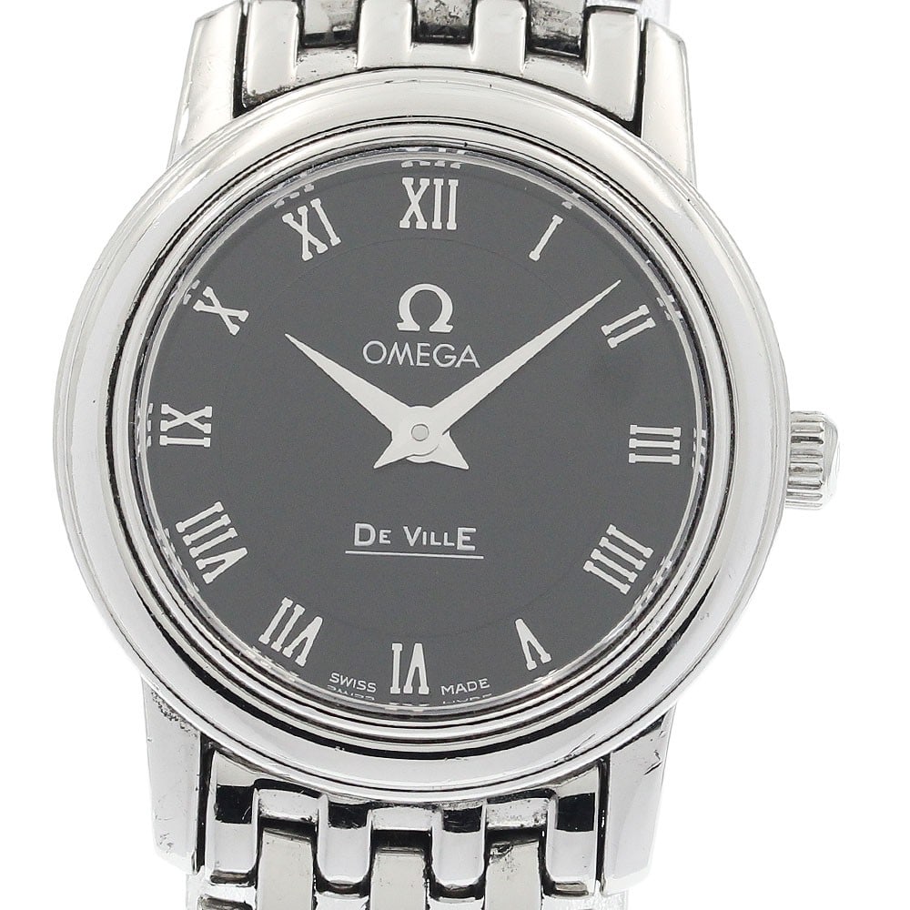 Omega De Ville Prestige Quartz Womens Stainless Steel Watch 4570.52: Omega De Ville Prestige Quartz Womens Stainless Steel Watch 4570.52 This OMEGA De Ville Prestige Quartz women's wristwatch features a stainless steel case and bracelet with a sleek black dial. The wat