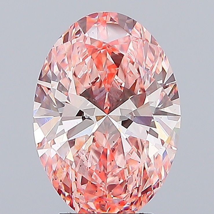 Loose Diamond - OVAL 4.03ct Fancy Vivid Pink SI1: Loose Diamond - OVAL 4.03ct Fancy Vivid Pink SI1 Source: This is a real non-mined Diamond that has been grown in a lab Shape: OVAL Carats: 4.03 Color: Fancy Vivid Pink Certification: IGI Video: