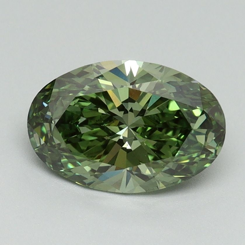 Loose Diamond - OVAL 1.37ct Fancy Vivid Green VS2: Loose Diamond - OVAL 1.37ct Fancy Vivid Green VS2 Source: This is a real non-mined Diamond that has been grown in a lab Shape: OVAL Carats: 1.37 Color: Fancy Vivid Green Certification: IGI Video: