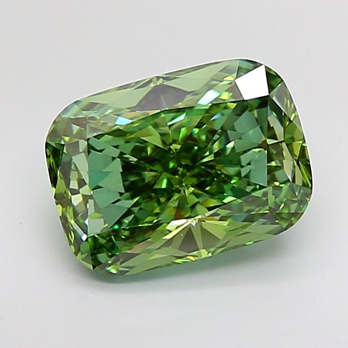 Loose Diamond - CUSHION BRILLIANT 4.83ct Fancy Vivid Green VS1 (1 of 1)