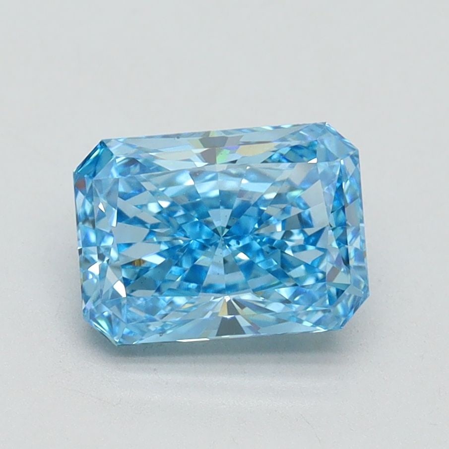 Loose Diamond - RADIANT 1.53ct Fancy Vivid Blue VS1: Loose Diamond - RADIANT 1.53ct Fancy Vivid Blue VS1 Source: This is a real non-mined Diamond that has been grown in a lab Shape: RADIANT Carats: 1.53 Color: Fancy Vivid Blue Certification: IGI Video: