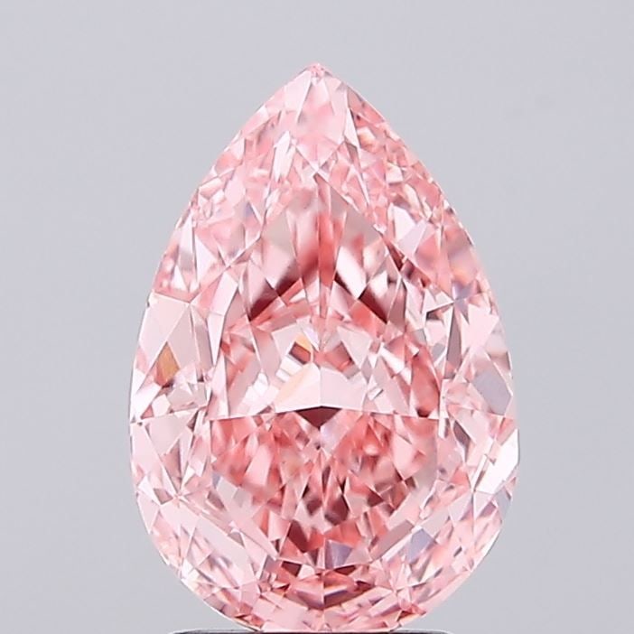 Loose Diamond - PEAR 2.63ct Fancy Vivid Pink VVS2: Loose Diamond - PEAR 2.63ct Fancy Vivid Pink VVS2 Source: This is a real non-mined Diamond that has been grown in a lab Shape: PEAR Carats: 2.63 Color: Fancy Vivid Pink Certification: IGI Video: