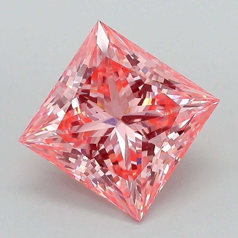 Loose Diamond - PRINCESS 3.09ct Fancy Vivid Pink VS1: Loose Diamond - PRINCESS 3.09ct Fancy Vivid Pink VS1 Source: This is a real non-mined Diamond that has been grown in a lab Shape: PRINCESS Carats: 3.09 Color: Fancy Vivid Pink Certification: IGI Video