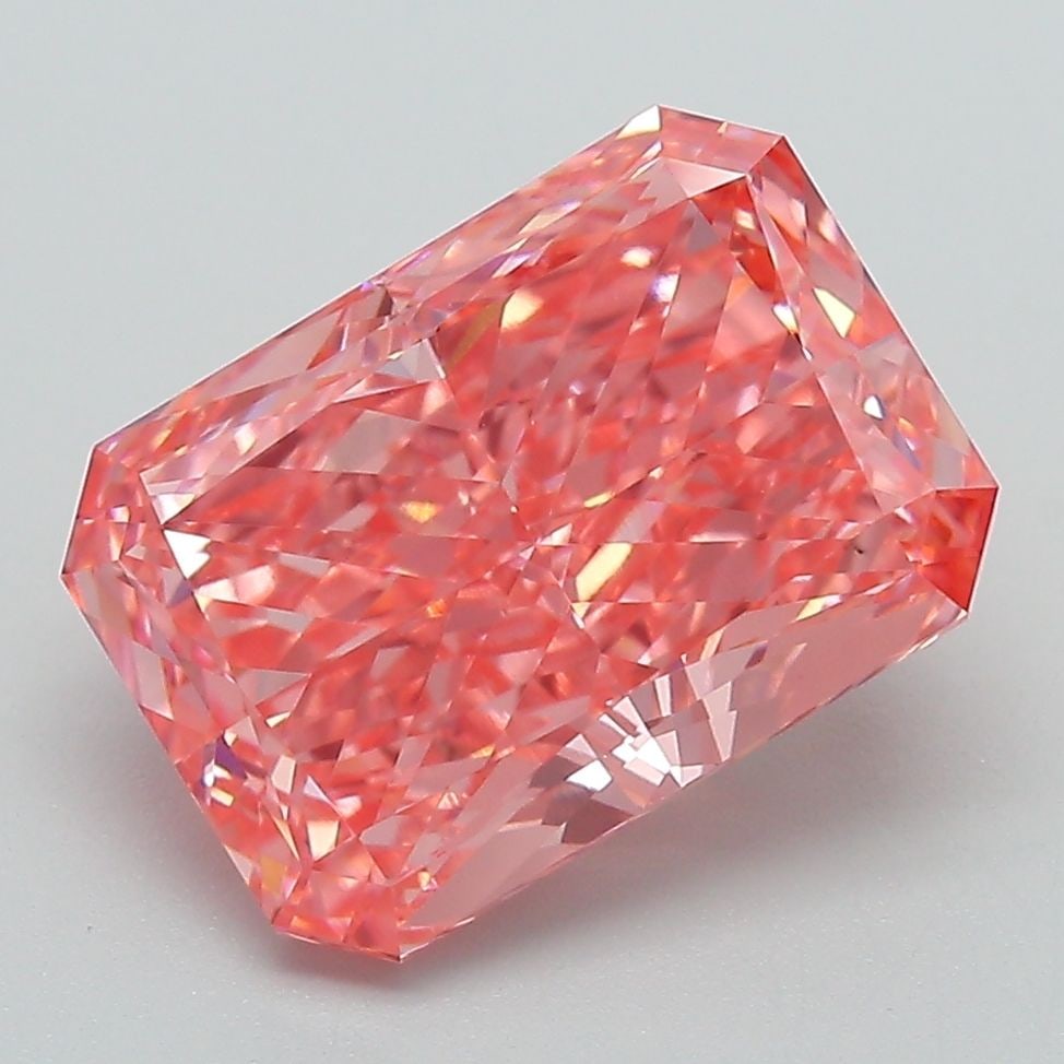 Loose Diamond - RADIANT 4.27ct Fancy Vivid Pink VS1: Loose Diamond - RADIANT 4.27ct Fancy Vivid Pink VS1 Source: This is a real non-mined Diamond that has been grown in a lab Shape: RADIANT Carats: 4.27 Color: Fancy Vivid Pink Certification: IGI Video: