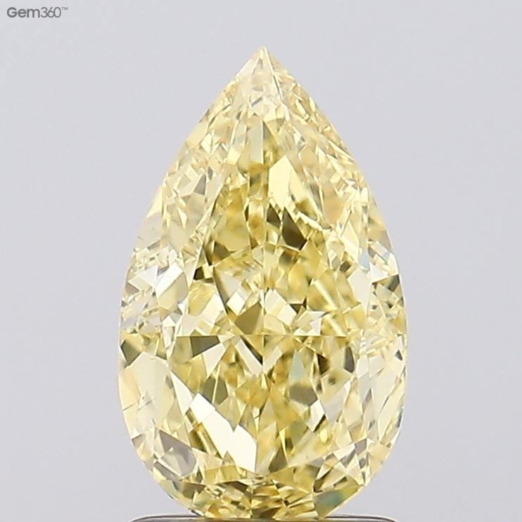 Loose Diamond - PEAR 1.52ct Fancy Intense Yellow VS1: Loose Diamond - PEAR 1.52ct Fancy Intense Yellow VS1 Source: This is a real non-mined Diamond that has been grown in a lab Shape: PEAR Carats: 1.52 Color: Fancy Intense Yellow Certification: IGI
