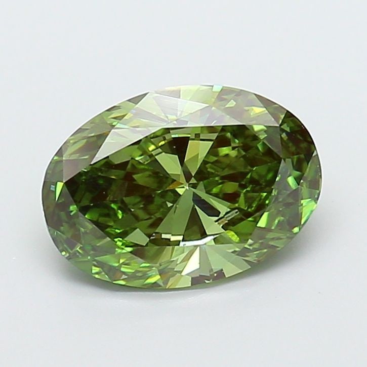 Loose Diamond - OVAL 2.02ct Fancy Vivid Green VVS2: Loose Diamond - OVAL 2.02ct Fancy Vivid Green VVS2 Source: This is a real non-mined Diamond that has been grown in a lab Shape: OVAL Carats: 2.02 Color: Fancy Vivid Green Certification: IGI Video:
