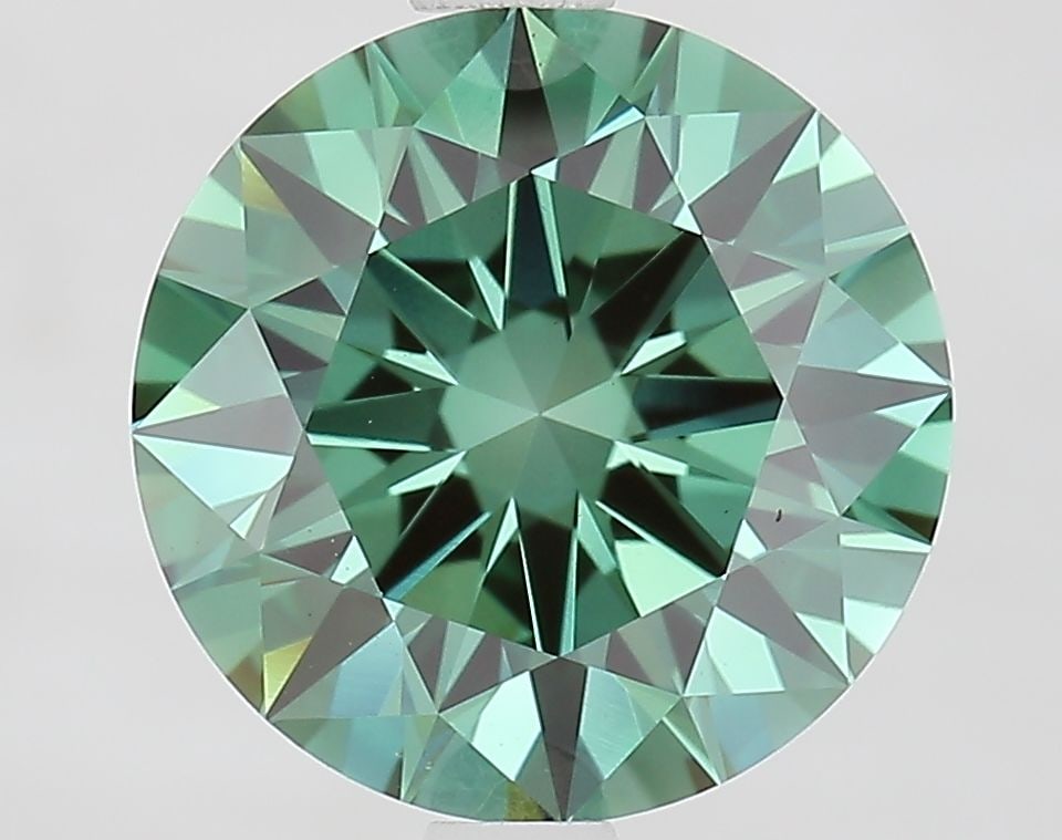 Ideal Loose Diamond - ROUND 2.56ct Fancy Vivid Green VS1: Ideal Loose Diamond - ROUND 2.56ct Fancy Vivid Green VS1 Source: This is a real non-mined Diamond that has been grown in a lab Shape: ROUND Carats: 2.56 Color: Fancy Vivid Green Certification: IGI Vid