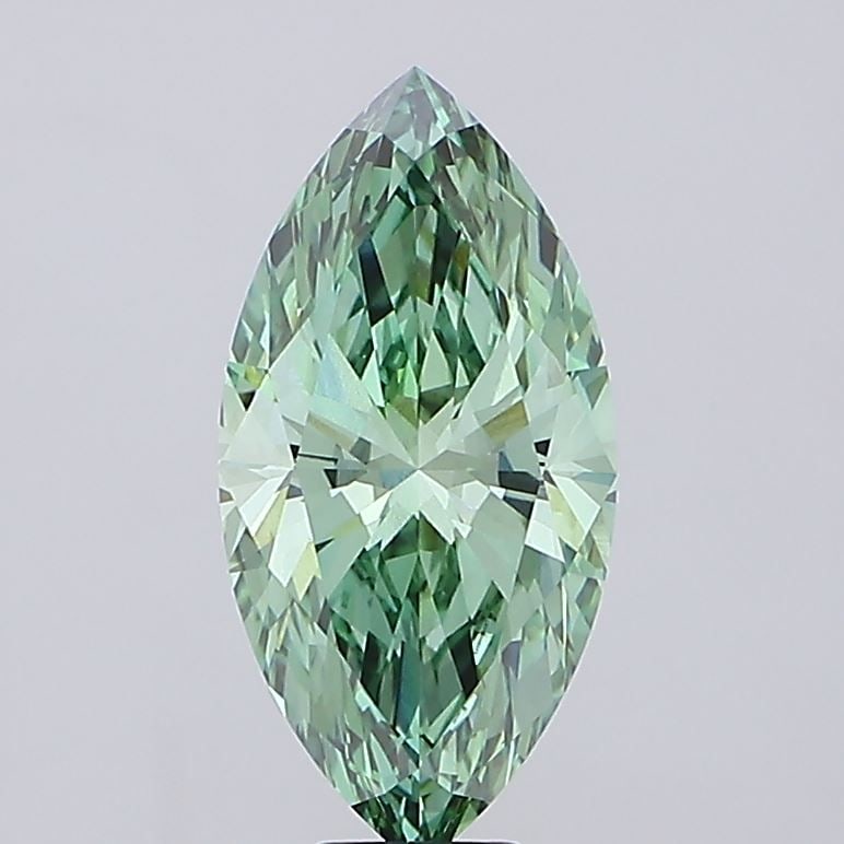 Loose Diamond - MARQUISE 10.02ct Fancy Vivid Green VVS2: Loose Diamond - MARQUISE 10.02ct Fancy Vivid Green VVS2 Source: This is a real non-mined Diamond that has been grown in a lab Shape: MARQUISE Carats: 10.02 Color: Fancy Vivid Green Certification: IGI 