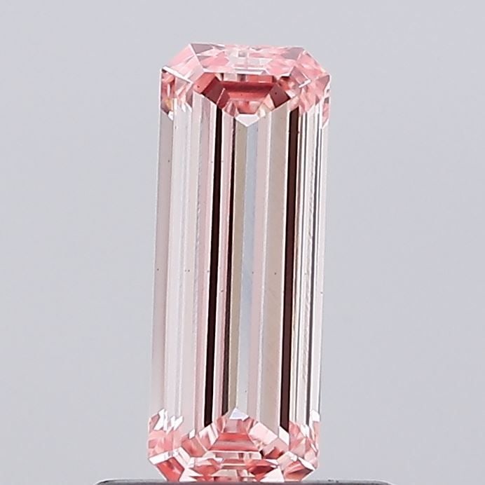 Loose Diamond - EMERALD 0.53ct Fancy Intense Pink VS1: Loose Diamond - EMERALD 0.53ct Fancy Intense Pink VS1 Source: This is a real non-mined Diamond that has been grown in a lab Shape: EMERALD Carats: 0.53 Color: Fancy Intense Pink Certification: IGI Vid
