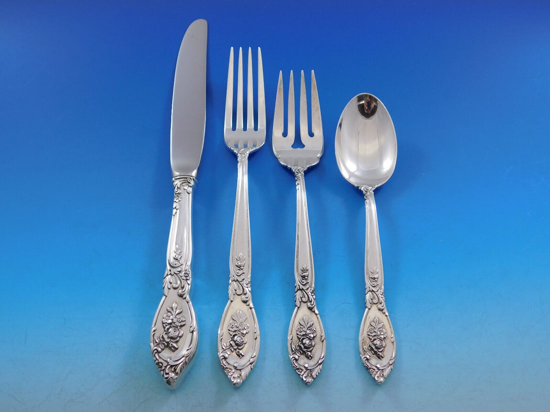 Lunt Rose Elegance Sterling Silver 4-Piece Place Setting (1 of 5)