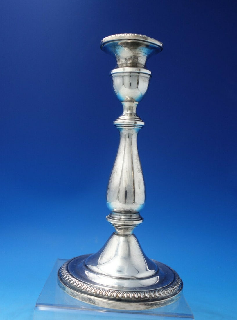 Mueck-Carey Sterling Silver Gadroon Candlestick 9in Vintage (1 of 8)