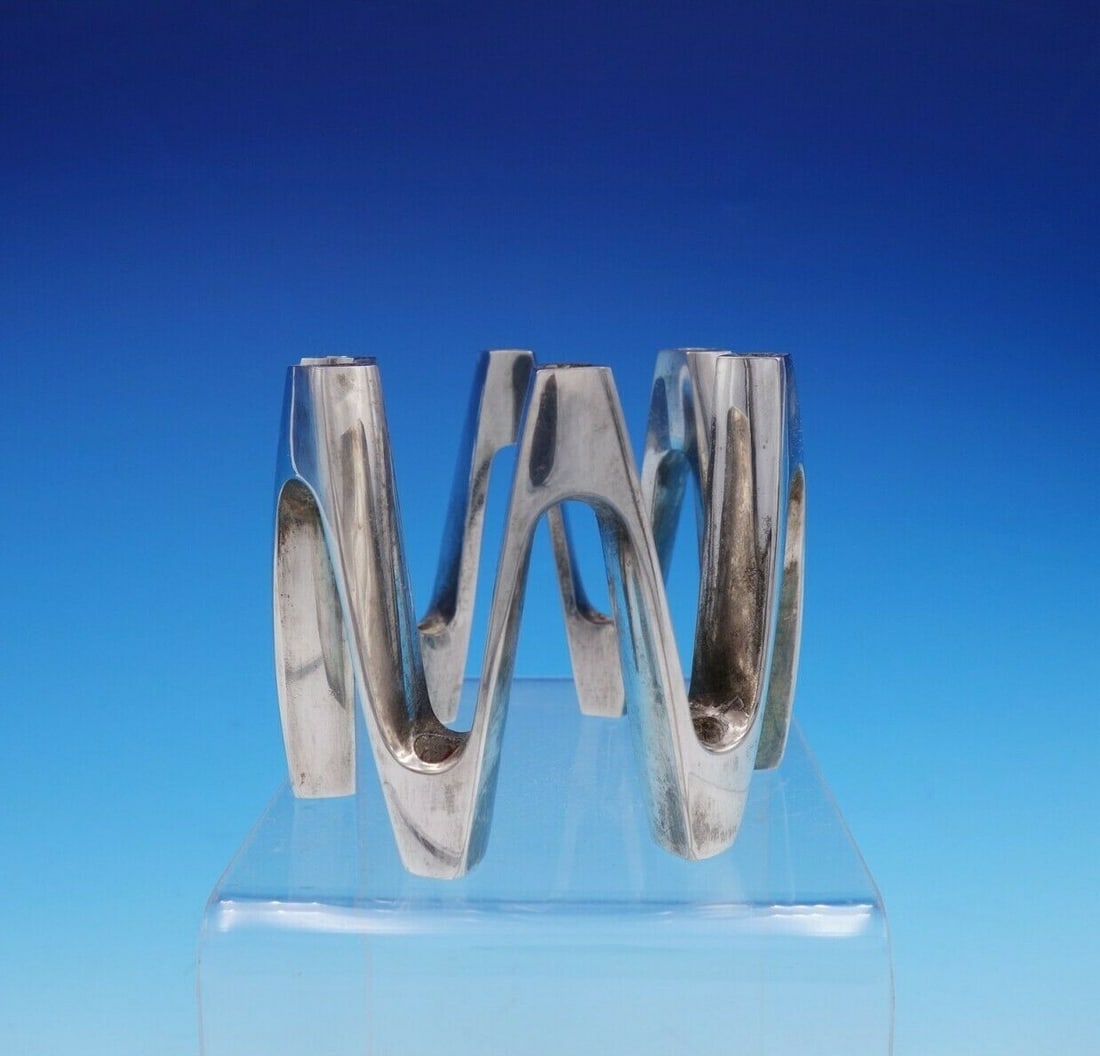 Dansk Tjorn silverplate 12-light ring candle holder wave design (1 of 5)