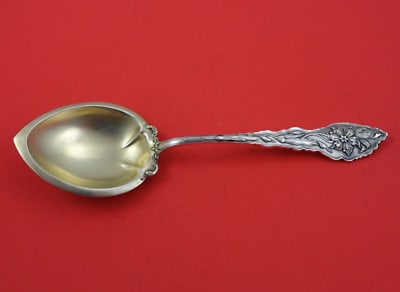 Unger Narcissus 8 Inch Sterling Silver Pudding Spoon Gold Washed Bowl (1 of 4)
