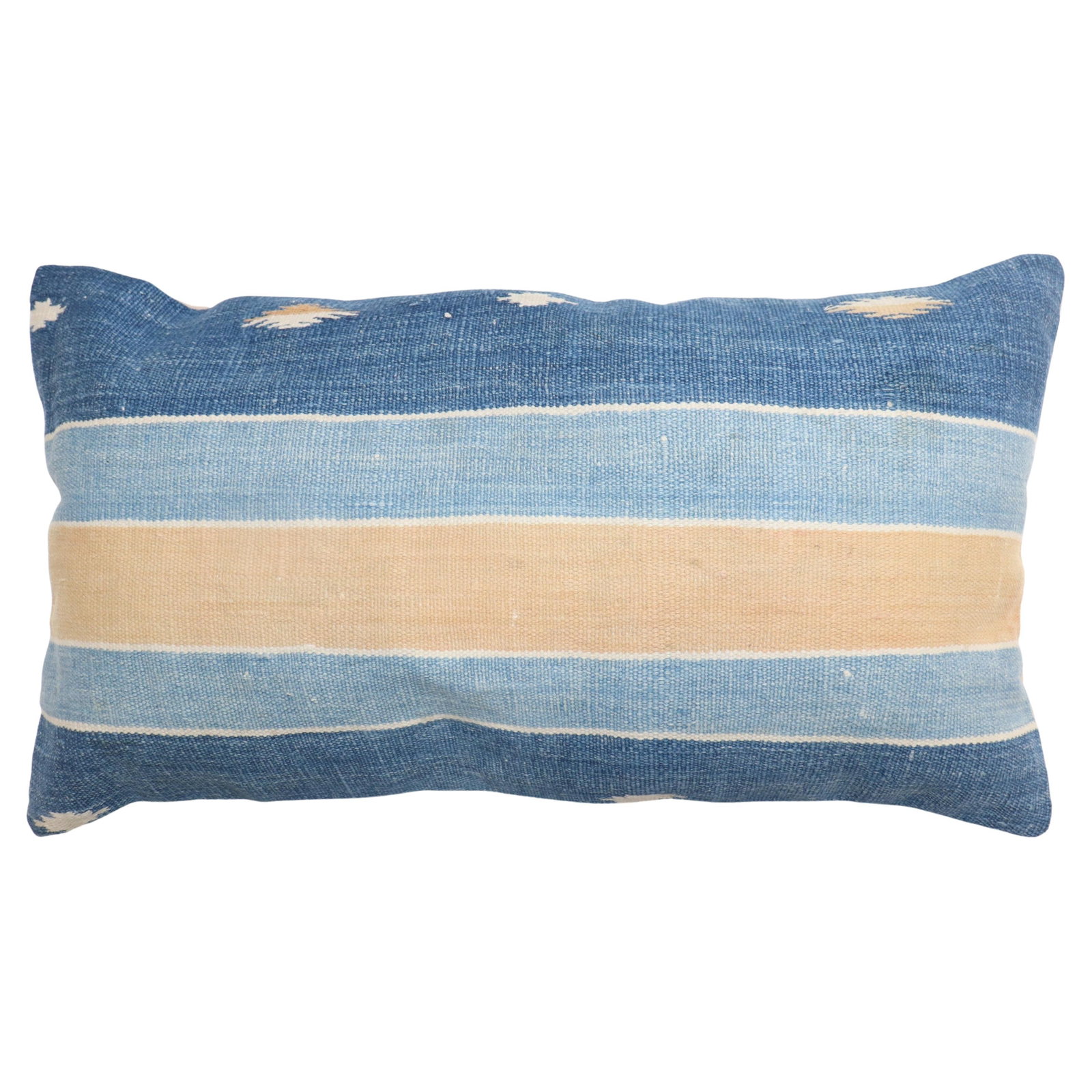 Vintage Indian Jail Dhurrie Kilim Pillow 17x24 Cotton Wool (1 of 4)