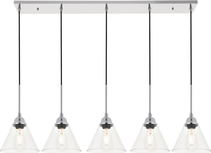 Mid-Century Modern Histoire 5-Light Chrome Pendant by Elegant Lighting: Mid-Century Modern Histoire 5-Light Chrome Pendant by Elegant Lighting Illuminate your space with the Adjustable Histoire 5-Light Chrome Pendant. Designed in a mid-century modern style, this elegant l