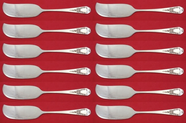 Whiting Madam Jumel Sterling Silver Butter Spreader Set of 12 pcs 5 Inch (1 of 5)