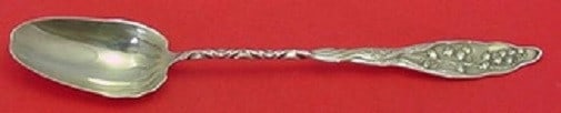 Whiting Sterling Silver Salad Serving Spoon Lily of the Valley Twist Handle 11 3/4": Whiting Sterling Silver Salad Serving Spoon Lily of the Valley Twist Handle 11 3/4" This exquisite salad serving spoon showcases the elegant "Lily of the Valley" pattern by Whiting, crafted from high-