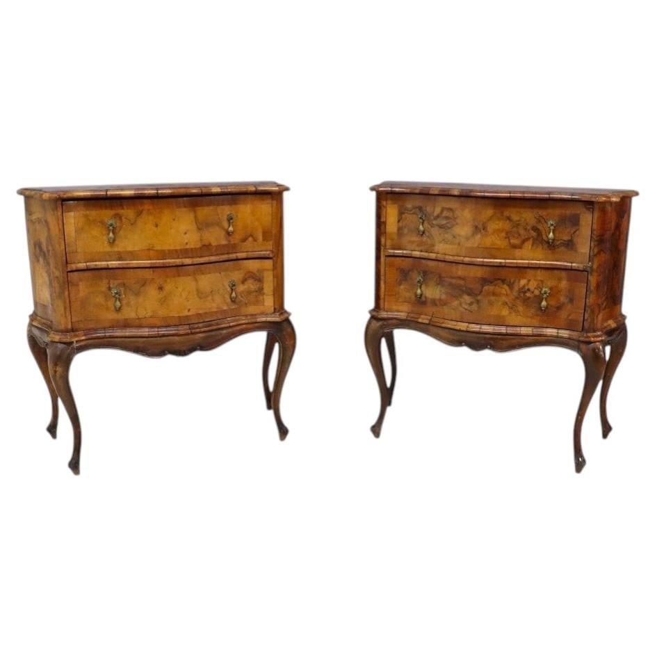 Set of 2 Olivewood Mahogany Serpentine Commodes c1800 (1 of 16)