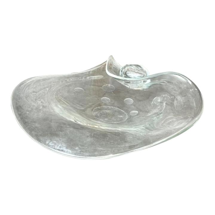 Vintage Boho Hand-Blown Art Glass Centerpiece Bowl 14.25 x 19.25 x 5.25 (1 of 10)