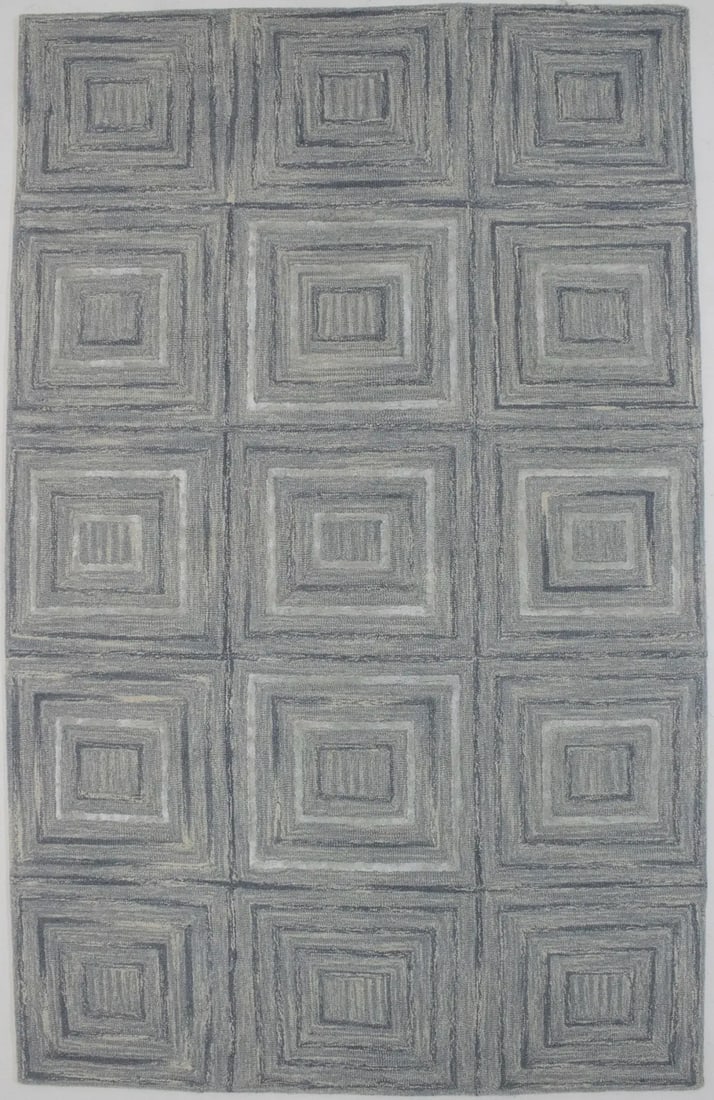 Hand-Tufted Multicolored Geometric Wool Rug 5'0 x 8'0 Modern Decor: Hand-Tufted Multicolored Geometric Wool Rug 5'0 x 8'0 Modern Decor Enhance your living space with this striking multicolored hand-tufted geometric rug, perfect for modern bedroom decor. Measuring 5'0"