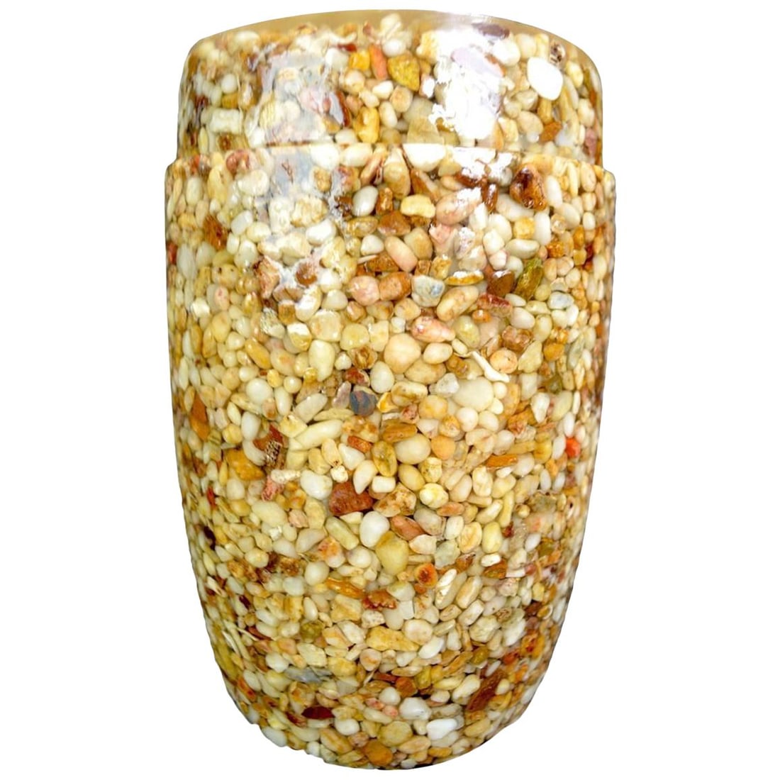 Stylish Brown Lucite Resin Covered Jar with Stone Inclusions (1 of 9)