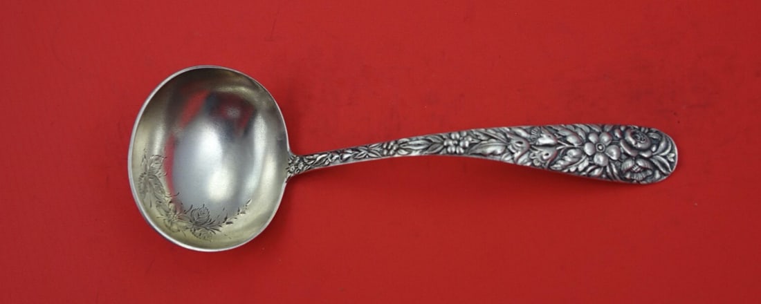 Hennegan & Bates Sterling Silver Repousse Gravy Ladle 7.25 Inches (1 of 3)