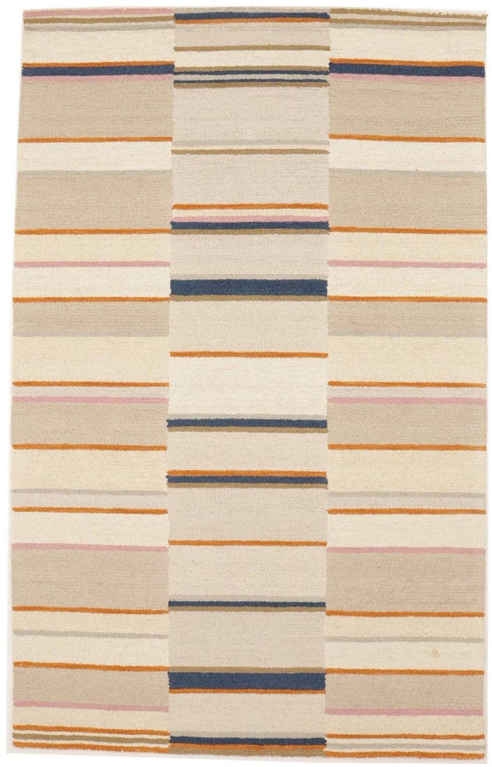 Modern Multicolored Wool Area Rug 5x8 Hand-Tufted Striped Pattern: Modern Multicolored Wool Area Rug 5x8 Hand-Tufted Striped Pattern This contemporary area rug features a hand-tufted striped design in multicolored wool, offering a modern accent to any living space. C