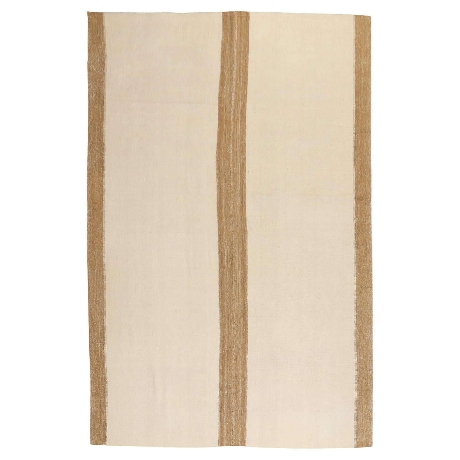 Mid-Century Modern Wool Turkish Kilim Rug 5'5 x 8'1 Minimalist Design: Mid-Century Modern Wool Turkish Kilim Rug 5'5 x 8'1 Minimalist Design This minimalist vintage Turkish Kilim features a mid-century modern style and is hand-knotted from wool. Originating from Turkey a