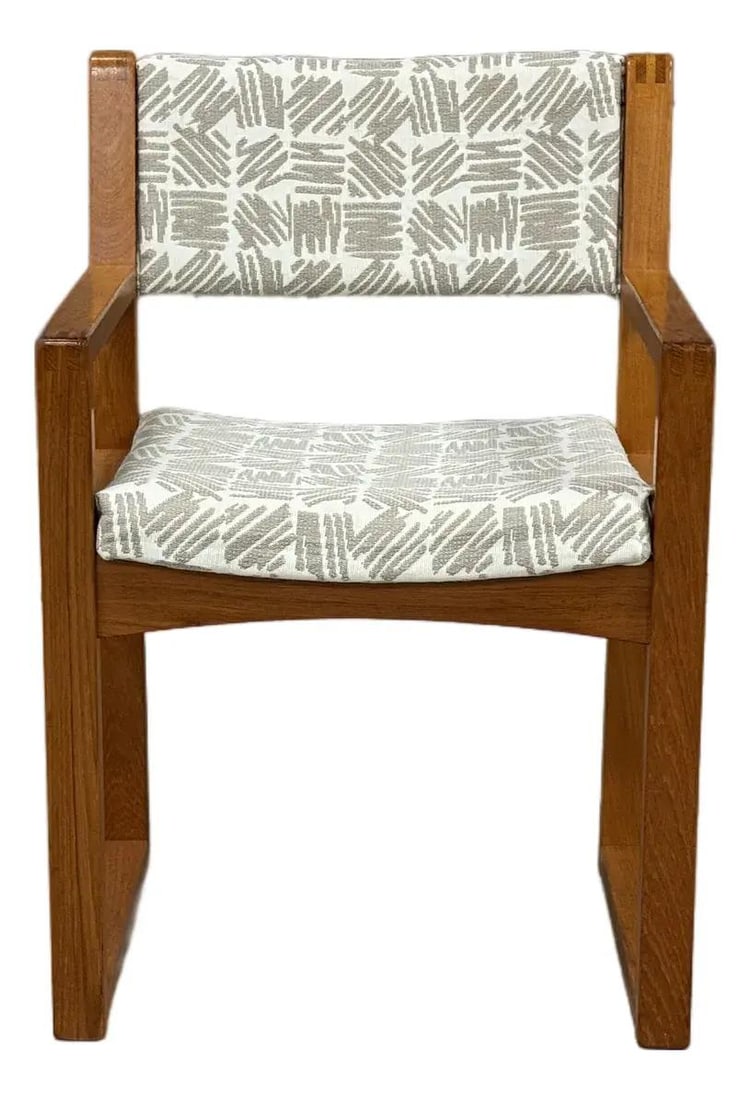 1970s Danish Modern Teak Desk Chair by Dyrlund Off-White Upholstery (1 of 6)