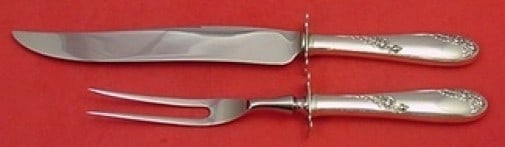 Lunt Sweetheart Rose Sterling Silver 2-Piece Carving Set: Lunt Sweetheart Rose Sterling Silver 2-Piece Carving Set This elegant Sweetheart Rose carving set by Lunt features a stunning sterling silver design, perfect for enhancing your dining experience. The 