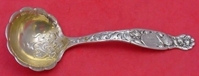 Whiting Heraldic Sterling Silver Gravy Ladle 7.5 Gold Washed (1 of 1)
