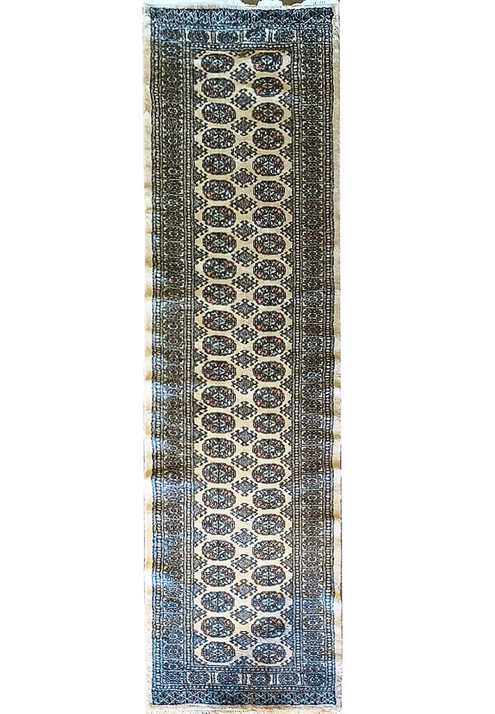 Classic Bokara 2.8 x 9.10 Ivory Beige Hand-Knotted Runner Rug (1 of 8)