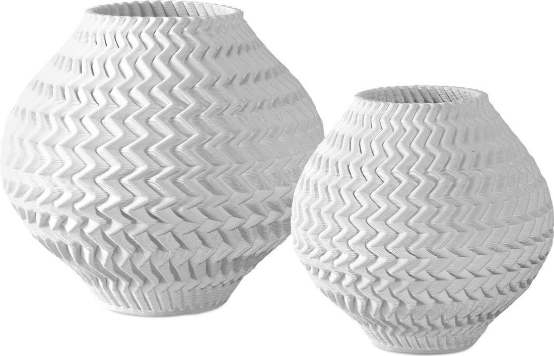 Currey Plisse Ceramic Vase 11H 12W 12D Stylish Home Decor (1 of 4)