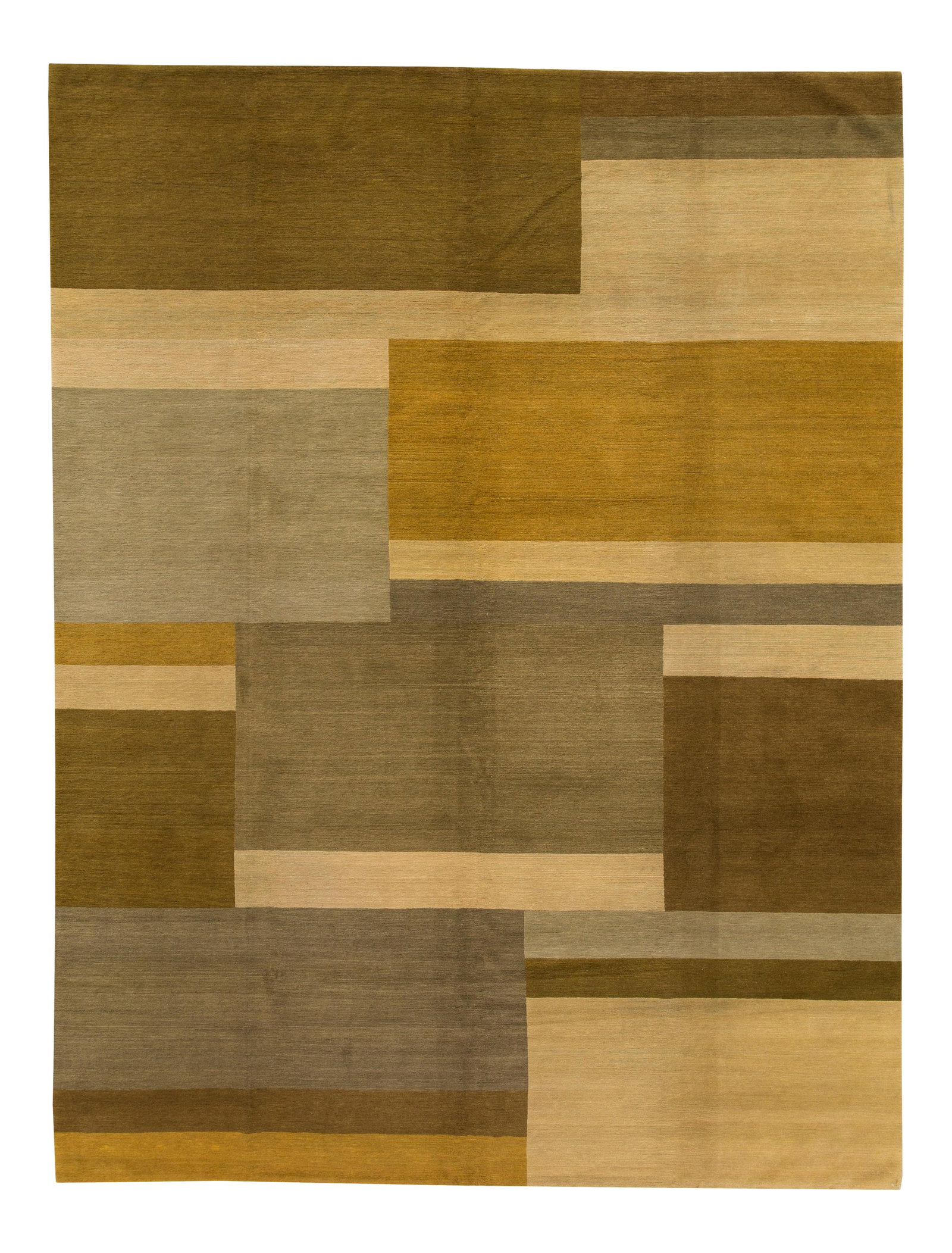 Modern Geometric Minimalist Wool Rug 9' x 12' Nepalese Design (1 of 6)