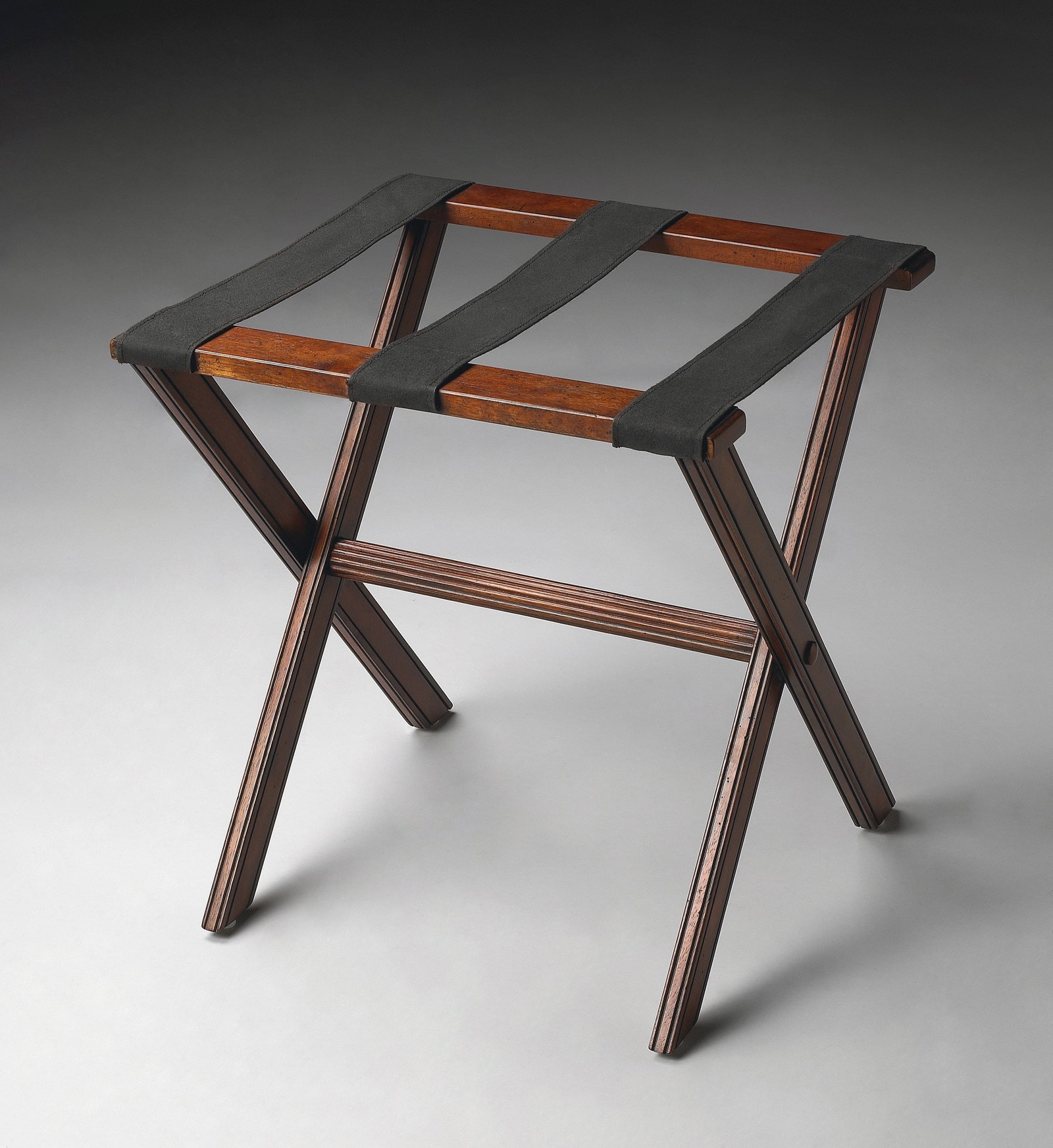 Butler Transitional Cherry Luggage Rack with Brass Finish (1 of 2)