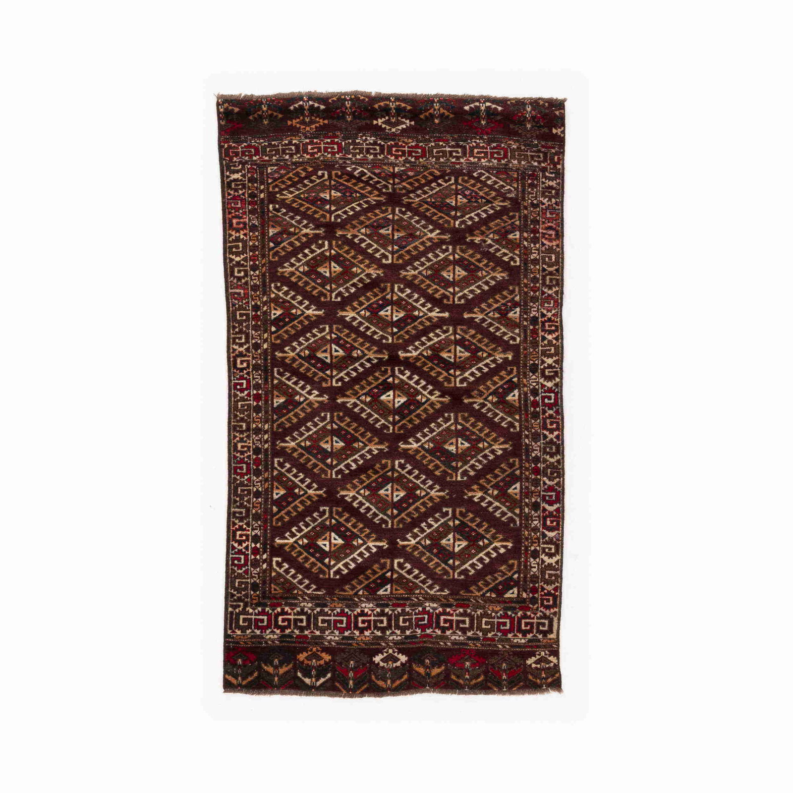 Authentic Handmade Turkmen Carpet Wool on Wool 31.5x57.5 (1 of 8)