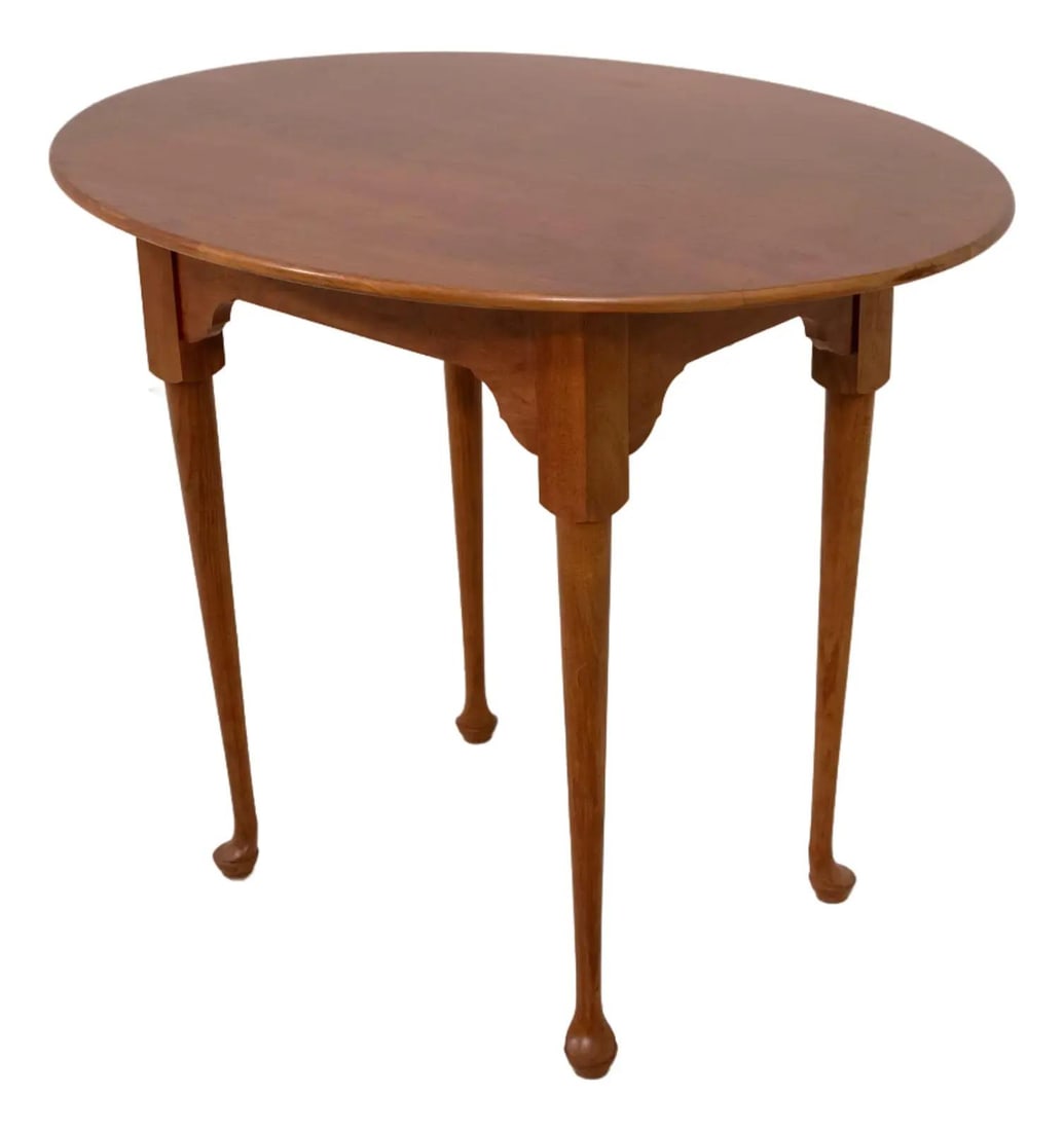 Cherry Wood Country Queen Anne Occasional Table With Spoon Feet (1 of 9)