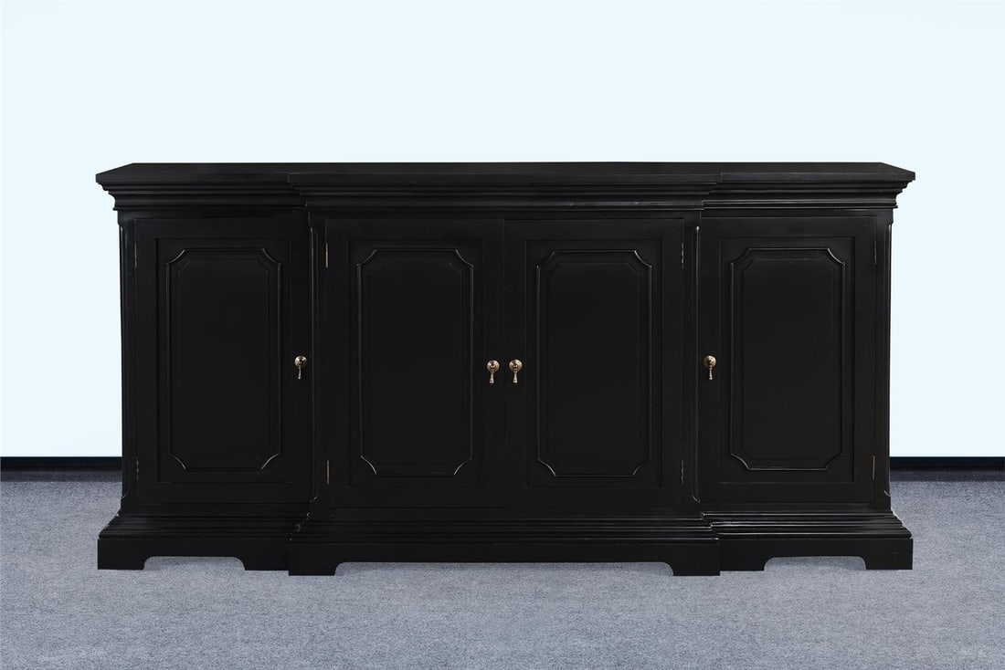 Edward Contemporary Black French Style Sideboard 42H 84W 18D: Edward Contemporary Black French Style Sideboard 42H 84W 18D Introducing the Edward Sideboard, a striking piece that combines contemporary design with a touch of French style. This sideboard features 