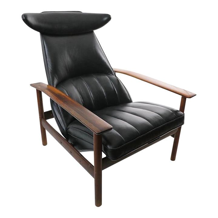 Rare Danish Mid Century Lounge Chair by Svein Dysthe in Black Leather (1 of 10)