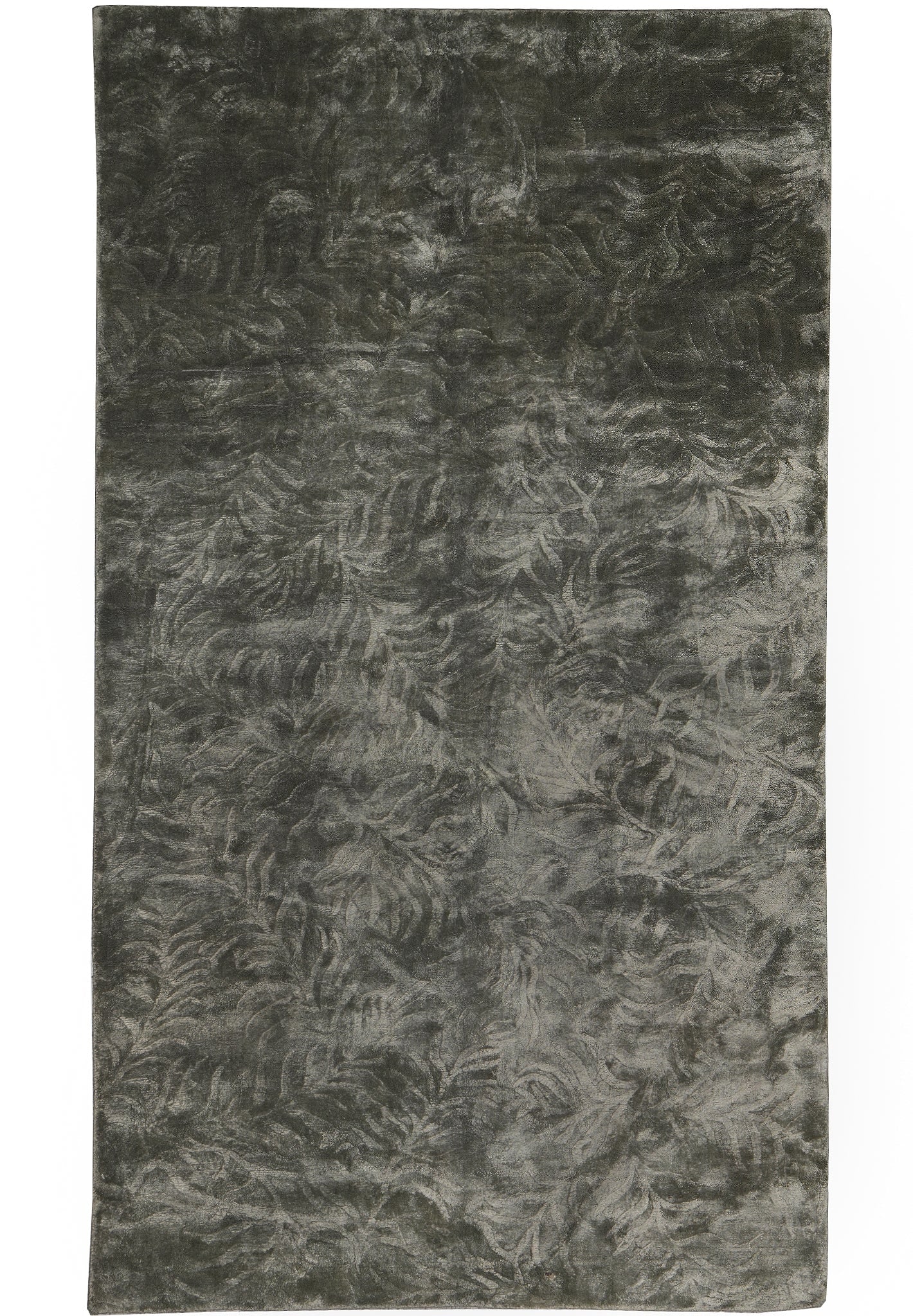 5 x 8.4 Green Hand Knotted Bamboo Silk Carpet Luxurious Modern Rug (1 of 11)