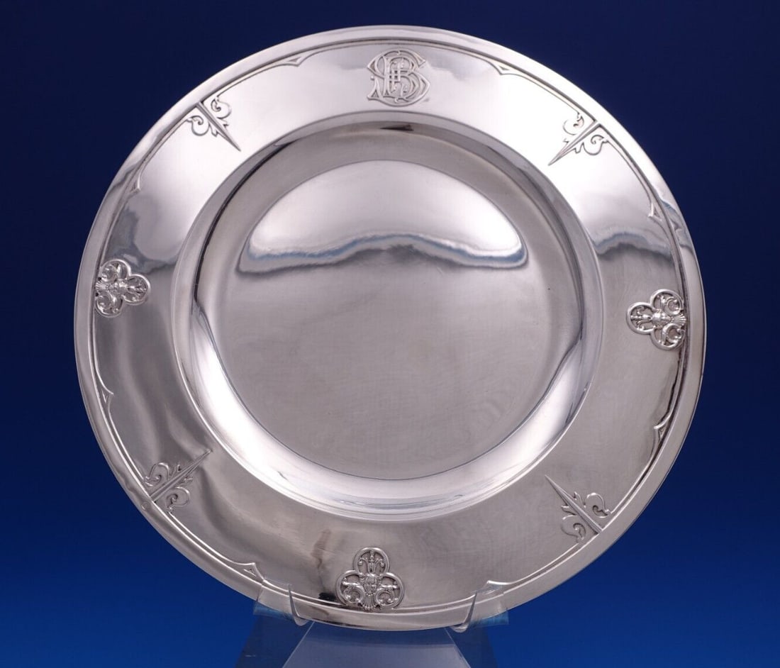 Rare Renaissance Sterling Silver Serving Plate by Cardeilhac 12.5": Rare Renaissance Sterling Silver Serving Plate by Cardeilhac 12.5" Discover a rare Renaissance serving plate by Cardeilhac, crafted from sterling silver. This exquisite piece showcases a Renaissance-i