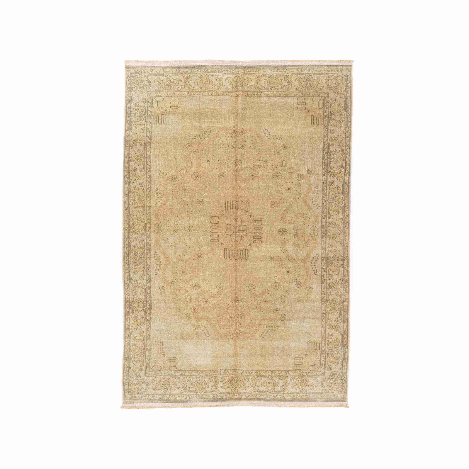 Authentic Anadol Handmade Wool Carpet 78.7 x 116.9 Double Knots: Authentic Anadol Handmade Wool Carpet 78.7 x 116.9 Double Knots Discover the beauty of this Authentic Handmade Anadol Wool on Wool Carpet, meticulously crafted with double knots for durability and sty