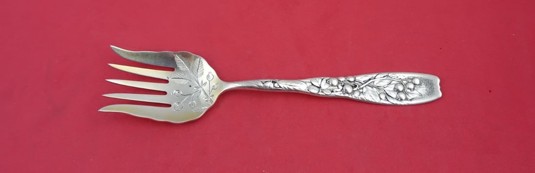 Whiting Berry Sterling Silver Sardine Fork 6.25" Blueberry Design (1 of 2)