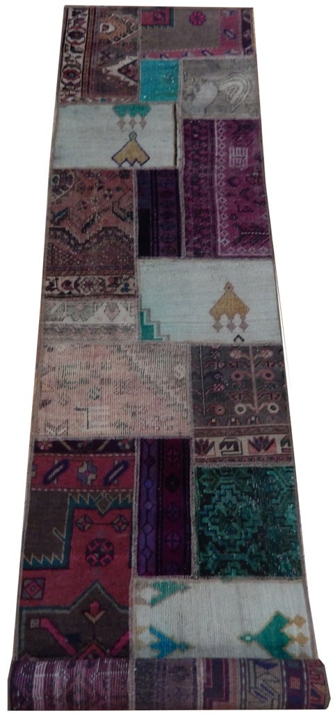 Handcrafted 2.5 x 12 Multi Color Persian Patchwork Runner from Iran: Handcrafted 2.5 x 12 Multi Color Persian Patchwork Runner from Iran Free continental US Shipping Introducing a captivating 2.5 x 12 Multi Color Persian Patchwork Runner, expertly handcrafted by talent