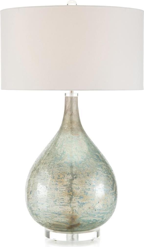 John-Richard Deep Ocean Blue Ceramic Lamp UL-Listed 34.80in: John-Richard Deep Ocean Blue Ceramic Lamp UL-Listed 34.80in Illuminate your space with this traditional Deep Ocean Blue Ceramic Lamp, featuring a striking round shade that beautifully complements its 