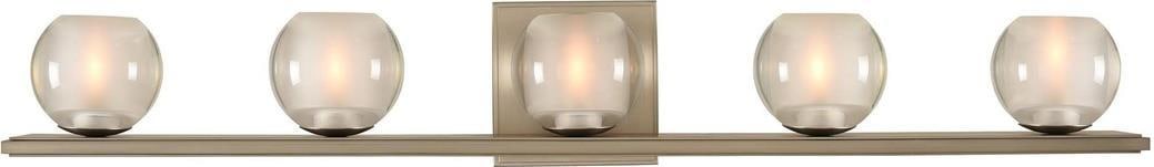 Kalco Corona 5-Light Satin Nickel Bath Light Dimmable Indoor: Kalco Corona 5-Light Satin Nickel Bath Light Dimmable Indoor Illuminate your bathroom with this sleek Modern Satin Nickel Bathroom Lighting Fixture. Featuring a contemporary design, this fixture is cr