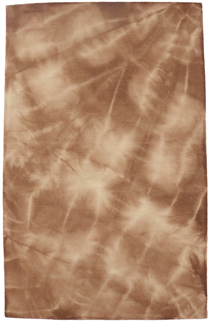 5x8 Modern Wool Area Rug Hand-Tufted Brown Abstract Tie-Dye Pattern: 5x8 Modern Wool Area Rug Hand-Tufted Brown Abstract Tie-Dye Pattern This modern area rug features a brown tie-dye abstract geometric design, hand-tufted from wool for a soft and durable finish. The ru
