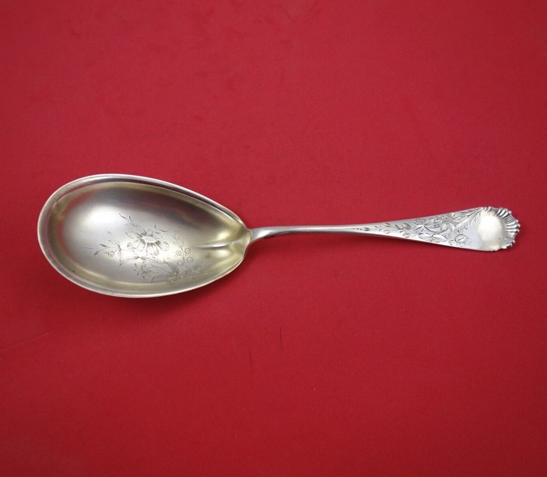 Wood and Hughes Victoria #80 Sterling Silver Berry Spoon 9 inch (1 of 3)
