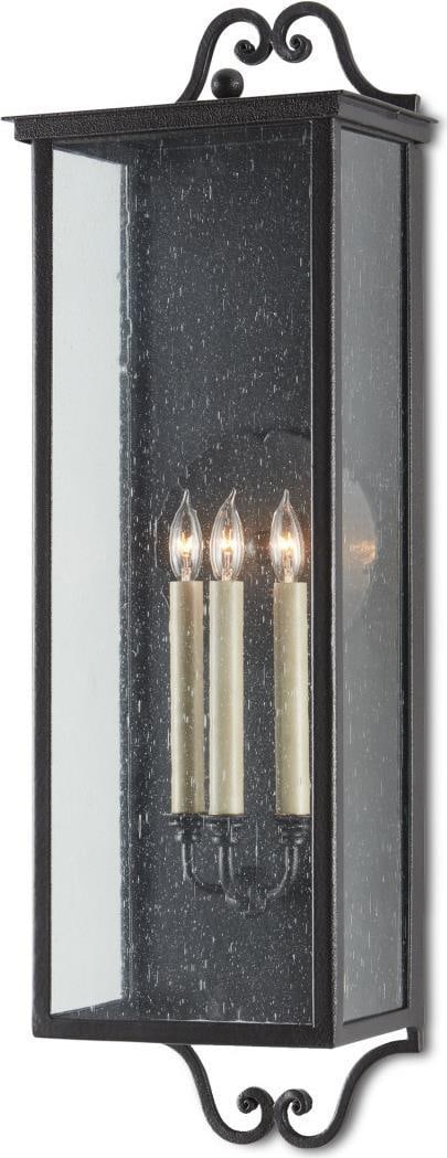 Currey Giatti Outdoor Wall Sconce Midnight Finish English Traditional: Currey Giatti Outdoor Wall Sconce Midnight Finish English Traditional Illuminate your outdoor spaces with the Elegant Giatti Outdoor Sconce, featuring a sophisticated Midnight finish. This large wall 
