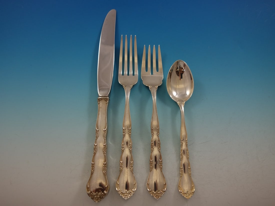 Kirk Cheryl Vintage Sterling Silver 4-Piece Place Setting: Kirk Cheryl Vintage Sterling Silver 4-Piece Place Setting This vintage 4-piece place setting from the Cheryl pattern by Kirk is crafted from high-quality sterling silver. Each piece is designed for re